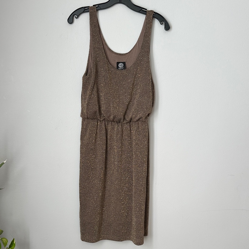 Bobeau Brown & Gold Sleeveless Dress size M